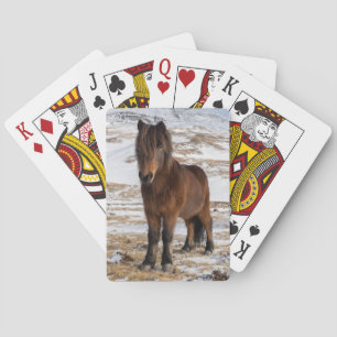 Isländer Pferde im Winter Spielkarten