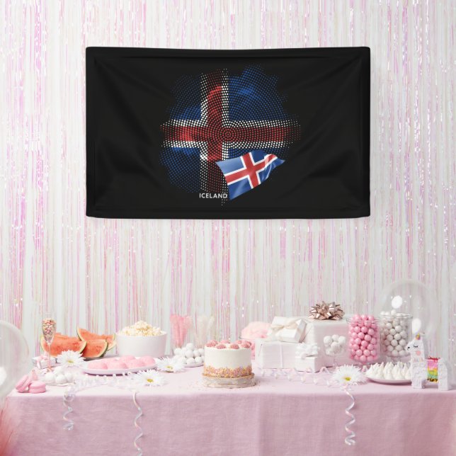 Islandflagge Banner (Party)