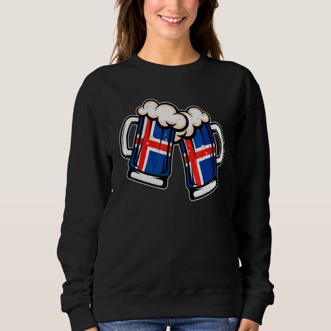 Islandflagge Bierbecher   Cool Icelander Bier Sweatshirt (Vorderseite)