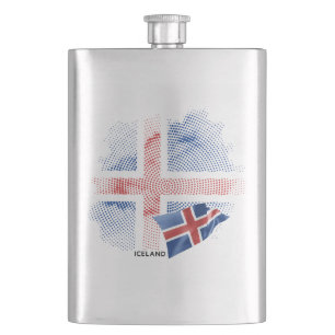 Islandflagge Flachmann