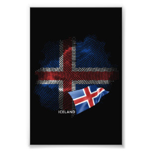 Islandflagge Fotodruck