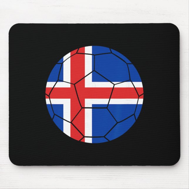Islandflagge Fußball Island Fußball _1  Mousepad (Vorne)