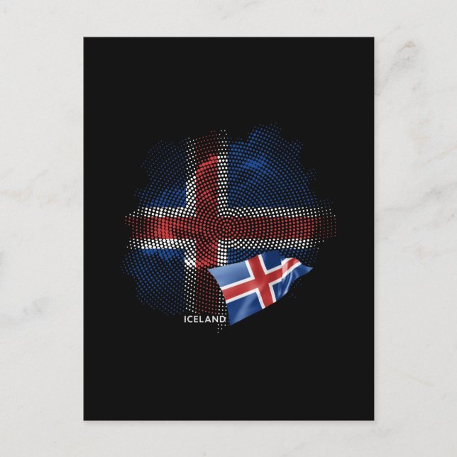 Islandflagge Postkarte (Vorderseite)