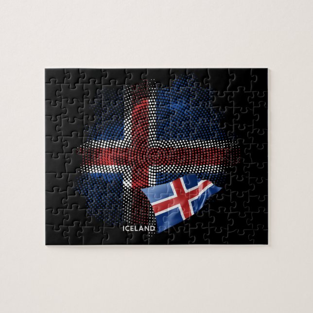Islandflagge Puzzle (Horizontal)