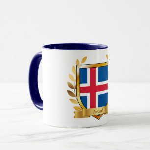Islandflagge Schild Tasse