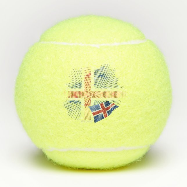 Islandflagge Tennisbälle (Vorderseite)