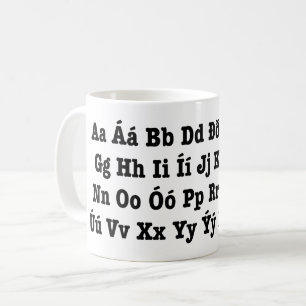 Isländisch Alphabet [Íslenska Stafrófið] Kaffeetasse