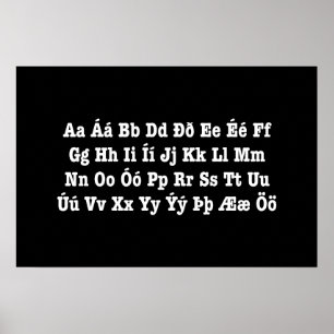Isländisch Alphabet [Íslenska Stafrófið] Poster