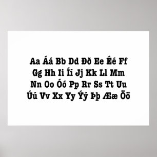 Isländisch Alphabet [Íslenska Stafrófið] Poster