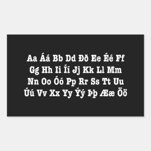 Isländisch Alphabet [Íslenska Stafrófið] Rechteckiger Aufkleber