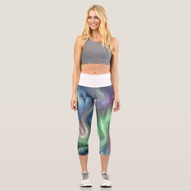 Isländisch Aurora Capri Leggings (Vorderseite)