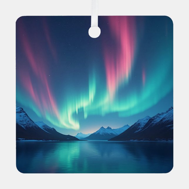 Isländisch Aurora Ornament Aus Metall (Vorderseite)