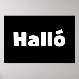 Isländisch Halló { Hallo ) Isländische Sprache Poster