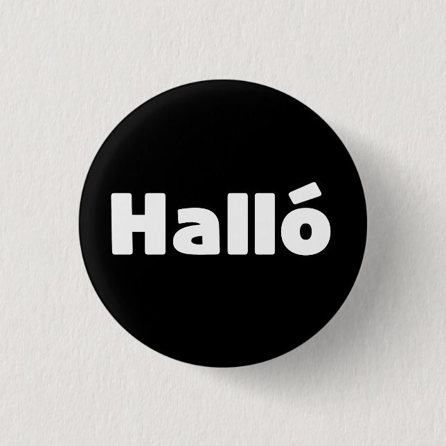 Isländisch Halló { Hello ) Íslenska Language Button (Vorderseite)
