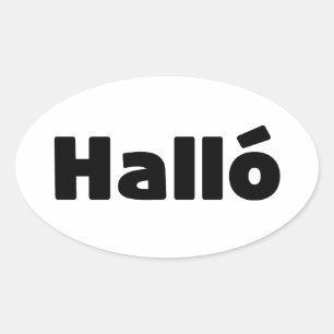 Isländisch Halló { Hello ) Íslenska Language Ovaler Aufkleber