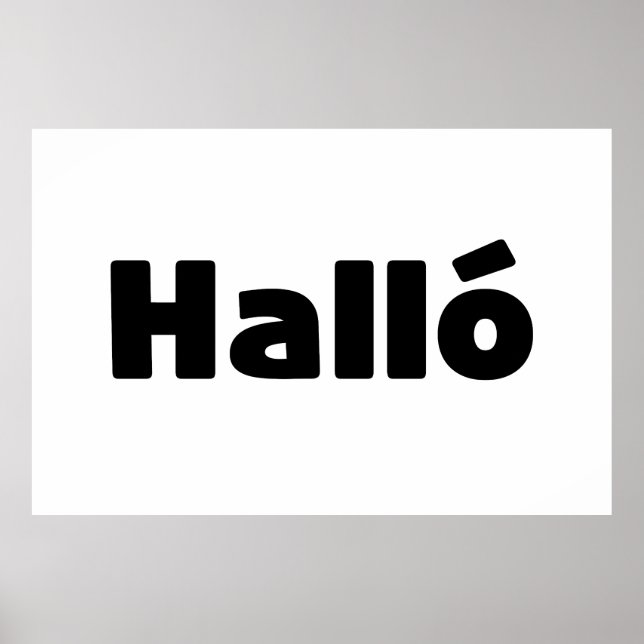 Isländisch Halló { Hello ) Íslenska Language Poster (Vorne)