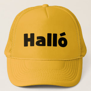 Isländisch Halló { Hello ) Íslenska Language Truckerkappe
