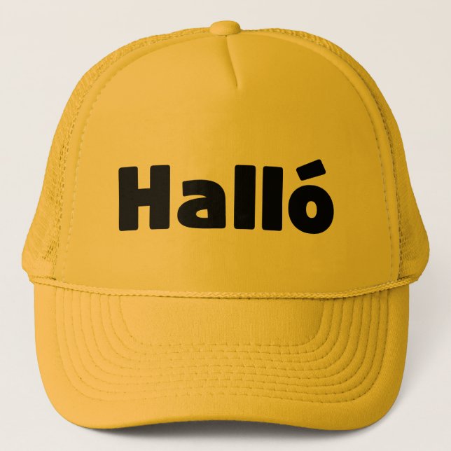Isländisch Halló { Hello ) Íslenska Language Truckerkappe (Vorderseite)