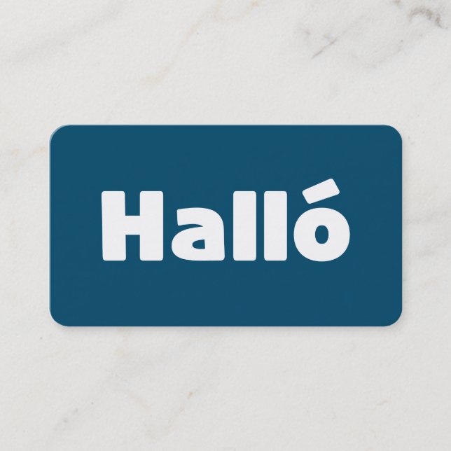 Isländisch Halló { Hello ) Íslenska Language Visitenkarte (Vorderseite)