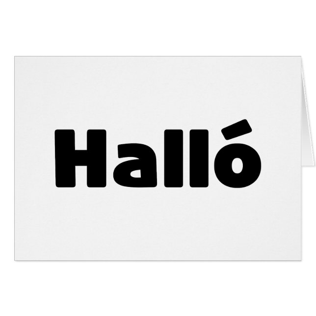 Isländisch Halló { Hello ) Íslenska Sprachkarte (Vorderseite (Horizontal))