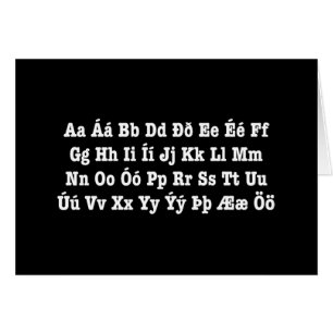 Isländische Alphabet [Íslenska Stafrófið] Karte