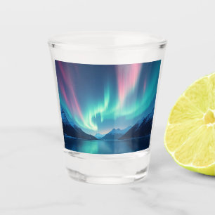 Isländische Aurora Schnapsglas