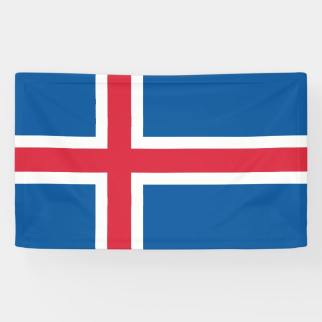 Isländische Flagge Banner (Horizontal)