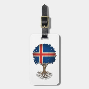 Isländische Flagge Baum des Lebens Anpassbar Gepäckanhänger
