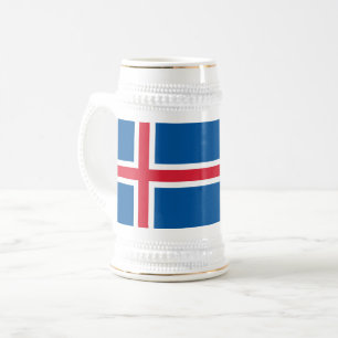 Isländische Flagge Bierglas