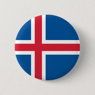 Isländische Flagge Button