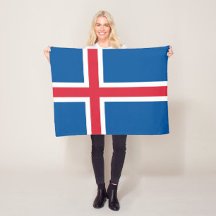 Isländische Flagge Fleecedecke