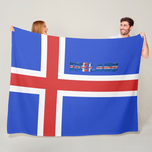 Isländische Flagge Fleecedecke (Beispiel)