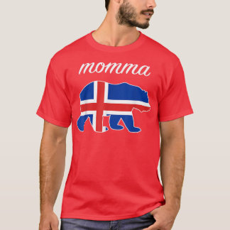 Isländische Flagge für Momma Bear Island T-Shirt
