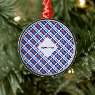 Isländische Flagge gekachelt schwarze Personalisie Ornament Aus Metall