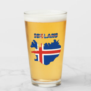 isländische Flagge Glas
