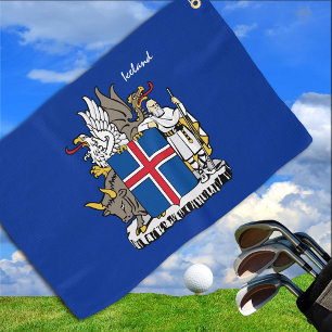 Isländische Flagge & Island Golf, Reykjavik /spor Golfhandtuch