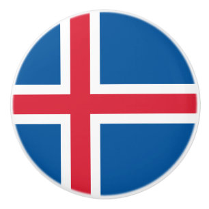 Isländische Flagge Keramikknauf