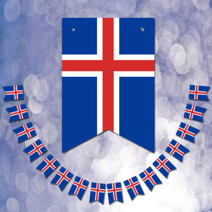 Isländische Flagge & Party Island Banner / Hochzei