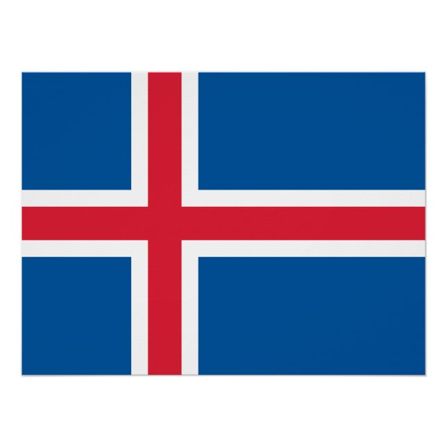 Isländische Flagge Poster (Vorderseite)