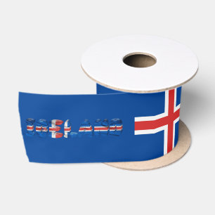 isländische Flagge Satinband