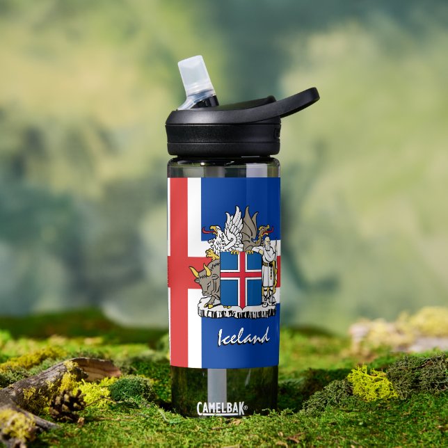 Isländische Flasche, patriotische isländische Flag Trinkflasche (Außenbereich)