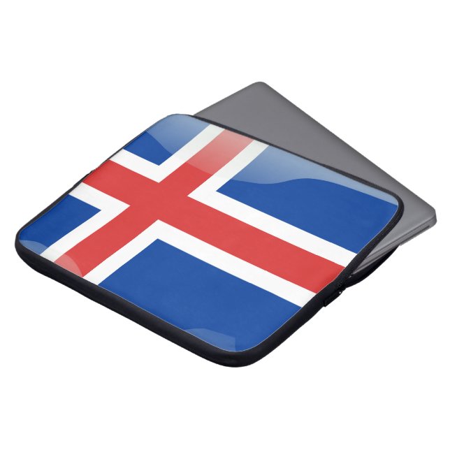 Isländische glatte Flagge Laptopschutzhülle (Vorne Oben)