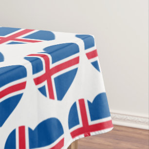 Isländische Herzenflagge Tischdecke