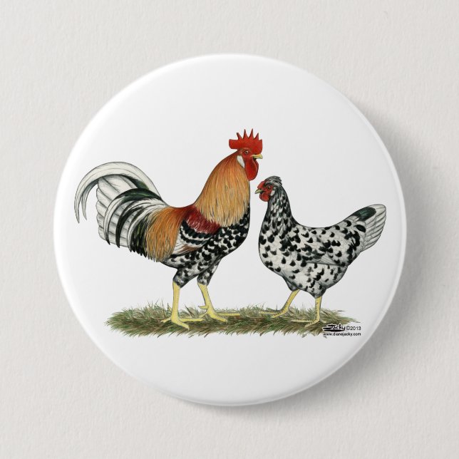 Isländische Hühner Button (Vorderseite)