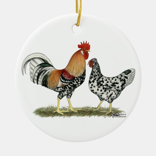 Isländische Hühner Keramik Ornament (Vorne)