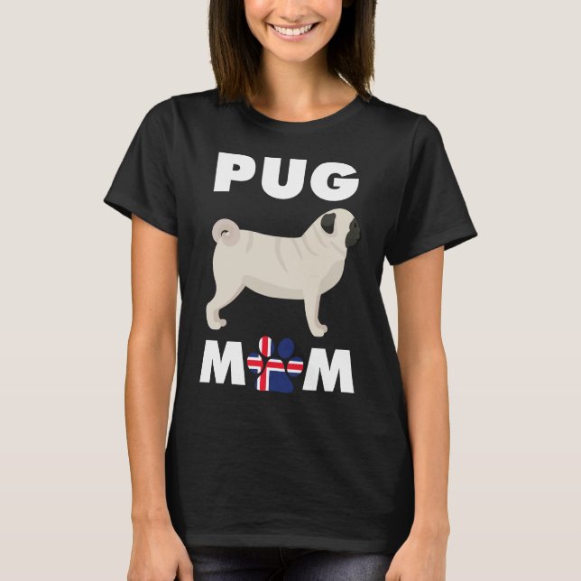 Isländische Hunde Mops Mama Essenzieller T - Shirt (Vorderseite)
