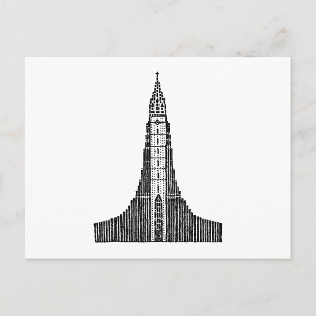 Isländische Kathedrale (Hallgrimskirkja) Postkarte (Vorderseite)