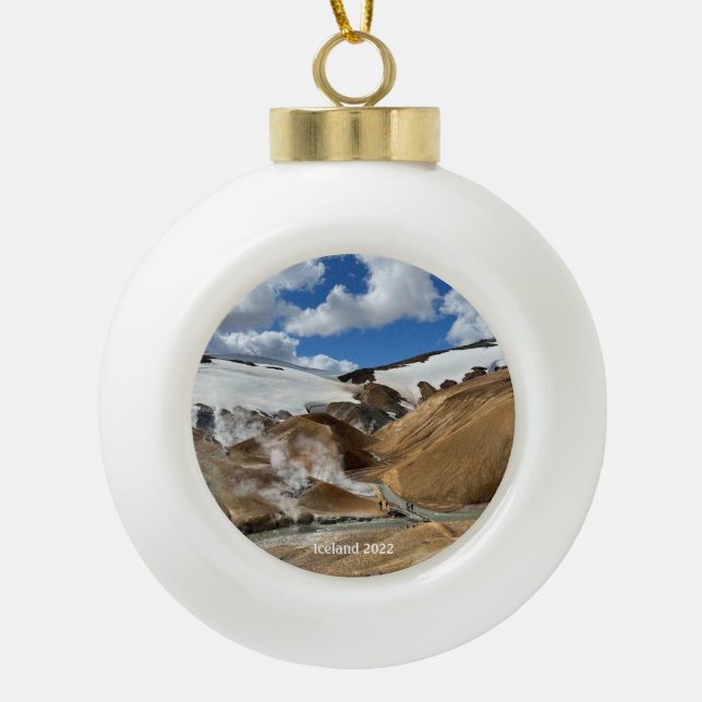 isländische Keramik Kugel-Ornament (Vorderseite)