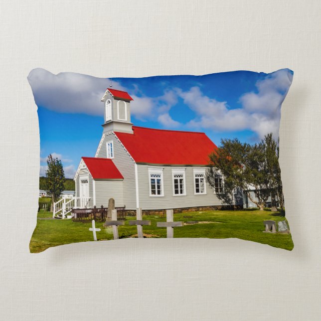 Isländische Kirche Dekokissen (Vorderseite)