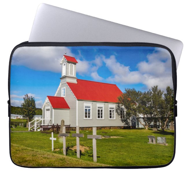 Isländische Kirche Laptopschutzhülle (Vorderseite)